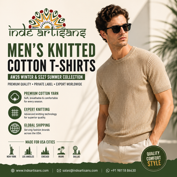 Men’s Knitted Cotton T-Shirt Manufacturer/ Yarn Collection